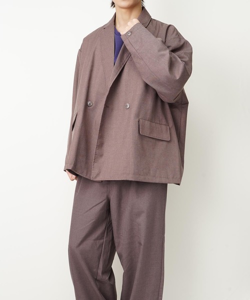 おしゃれスタ（オシャレスタ）の「TRビッグシルエットダブルブレストテーラードジャケット(IR)（テーラードジャケット・メンズ・ブラック/カーキ/ベージュ/ブルー系その他/その他/グレイッシュベージュ・XL/L/M）」の16枚目の写真