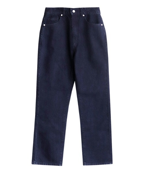 lace docking design denim pants/レースドッキングデザイン