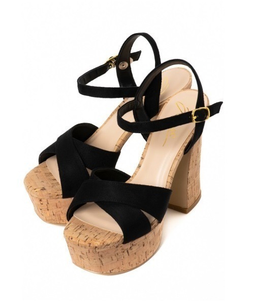 R&E(アールアンドイー)の「【21SS新作】【R&E】コルクチャンキーヒールクロスサンダル(サンダル・レディース・ブラック/ピンク/レモンイエロー/ホワイト・S/M/L)」の19枚目の写真