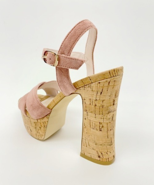 R&E(アールアンドイー)の「【21SS新作】【R&E】コルクチャンキーヒールクロスサンダル(サンダル・レディース・ブラック/ピンク/レモンイエロー/ホワイト・S/M/L)」の10枚目の写真