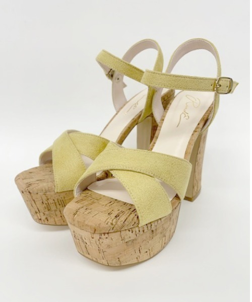 R&E(アールアンドイー)の「【21SS新作】【R&E】コルクチャンキーヒールクロスサンダル(サンダル・レディース・ブラック/ピンク/レモンイエロー/ホワイト・S/M/L)」の20枚目の写真