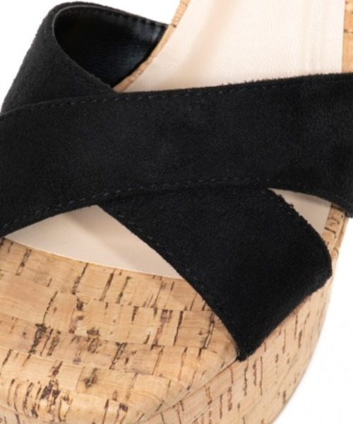 R&E(アールアンドイー)の「【21SS新作】【R&E】コルクチャンキーヒールクロスサンダル(サンダル・レディース・ブラック/ピンク/レモンイエロー/ホワイト・S/M/L)」の14枚目の写真