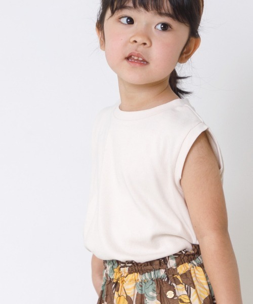 MAKE YOUR DAY（メイクユアデイ）の「リブタンクトップ■80～140cm（タンクトップ・キッズ・ピンク/ブラウン/ミント/オフホワイト/チャコールグレー・140/130/110/80/90/100/120）」の2枚目の写真