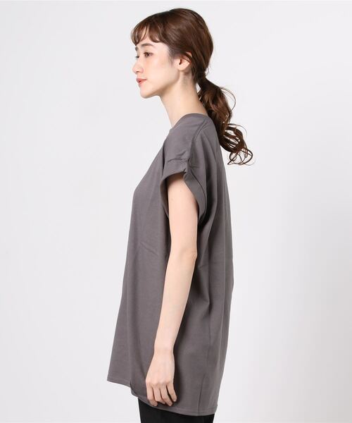 MANASTASH(マナスタッシュ)の「MANASTASH/マナスタッシュ Ws MOON SMILE TEE FOR BEAVER 別注ムーンスマイルT(Tシャツ/カットソー・レディース・ホワイト/チャコール・MEDIUM)」の4枚目の写真