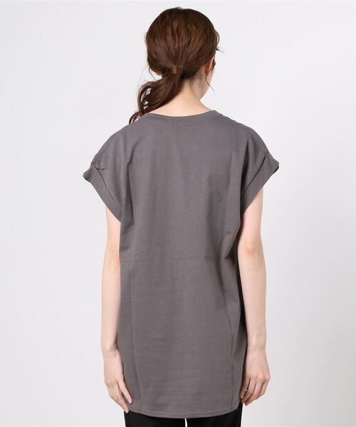 MANASTASH(マナスタッシュ)の「MANASTASH/マナスタッシュ Ws MOON SMILE TEE FOR BEAVER 別注ムーンスマイルT(Tシャツ/カットソー・レディース・ホワイト/チャコール・MEDIUM)」の3枚目の写真