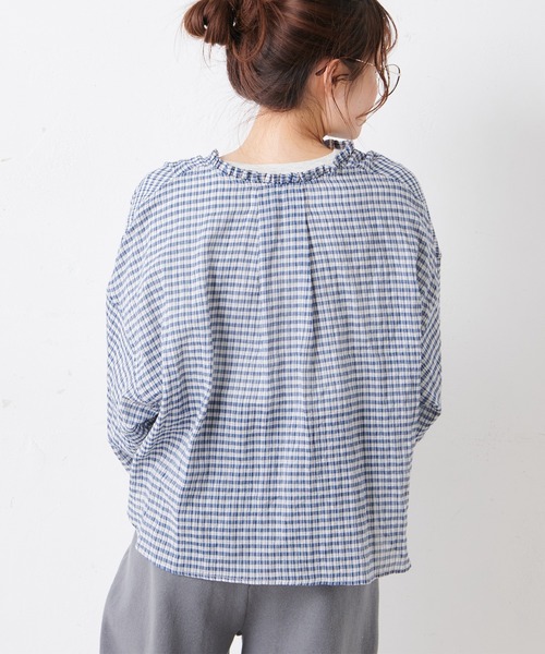 PUAL CE CIN（ピュアルセシン）の「綿ポリウレタンシャーリング襟フリルブラウス（シャツ/ブラウス・レディース・その他3/その他2/オフホワイト/その他1・FREE）」の20枚目の写真