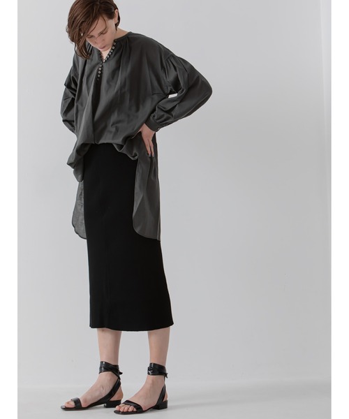 enchainement（アンシェヌマン）の「Knit Skirt（スカート・レディース・ベージュ/ブラック・1/2）」の6枚目の写真