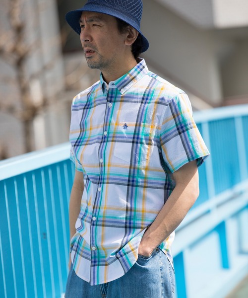 Original Penguin by Munsingwear（オリジナルペンギン バイ マンシングウェア）の「ペンギン バイ マンシングウェア マドラスチェックボタンダウンシャツ メンズ ユニセックス ウェア スポーツウェア ゴルフ（シャツ/ブラウス・メンズ・ホワイト・S/M/L/XL）」の3枚目の写真