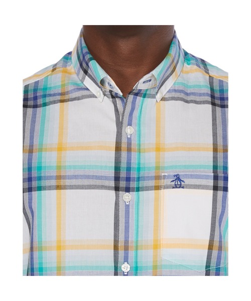 Original Penguin by Munsingwear（オリジナルペンギン バイ マンシングウェア）の「ペンギン バイ マンシングウェア マドラスチェックボタンダウンシャツ メンズ ユニセックス ウェア スポーツウェア ゴルフ（シャツ/ブラウス・メンズ・ホワイト・S/M/L/XL）」の9枚目の写真