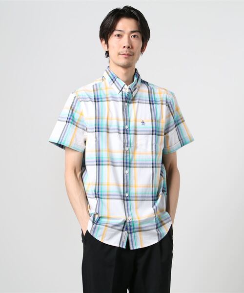 Original Penguin by Munsingwear（オリジナルペンギン バイ マンシングウェア）の「ペンギン バイ マンシングウェア マドラスチェックボタンダウンシャツ メンズ ユニセックス ウェア スポーツウェア ゴルフ（シャツ/ブラウス・メンズ・ホワイト・S/M/L/XL）」の7枚目の写真