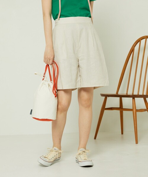 FREAK'S STORE（フリークスストア）の「リネンレーヨンショートパンツ（その他パンツ・レディース・オフホワイト/ブラック・MEDIUM/SMALL）」の8枚目の写真