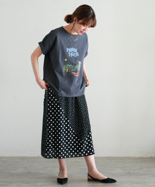 NOMBRE IMPAIR（ノンブルアンペール）の「アメコミPT　半袖TEE（Tシャツ/カットソー・レディース・ホワイト/チャコールグレー・FREE）」の8枚目の写真