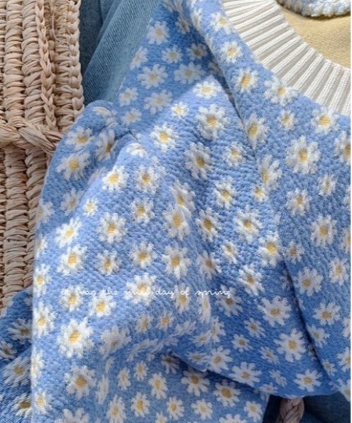 SONA（ソナ）の「SONYUNARA フラワーパターン半袖ニット（Tシャツ/カットソー・レディース・ブラック/ブルー/パープル・FREE）」の15枚目の写真