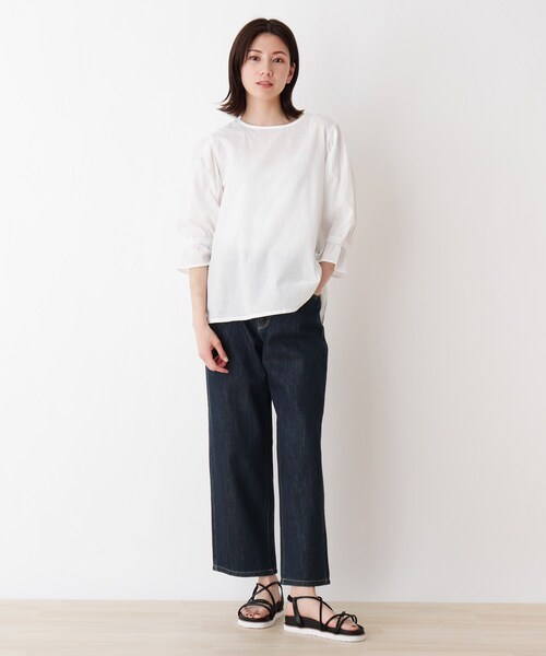 SHOO・LA・RUE(シューラルー)の「◆甘撚セミワイドデニム(デニムパンツ・レディース・ネイビー/ブルー・02/03)」の10枚目の写真