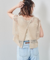 cepo | バックスリット　ドットメッシュニットベスト(ベスト)