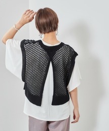 cepo | バックスリット　ドットメッシュニットベスト(ベスト)