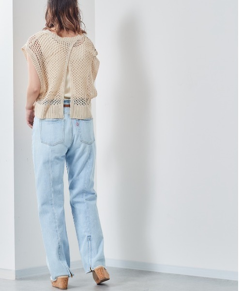 cepo（セポ）の「バックスリット　ドットメッシュニットベスト（ベスト・レディース・ブラック/ブルー/オフホワイト・M）」の9枚目の写真