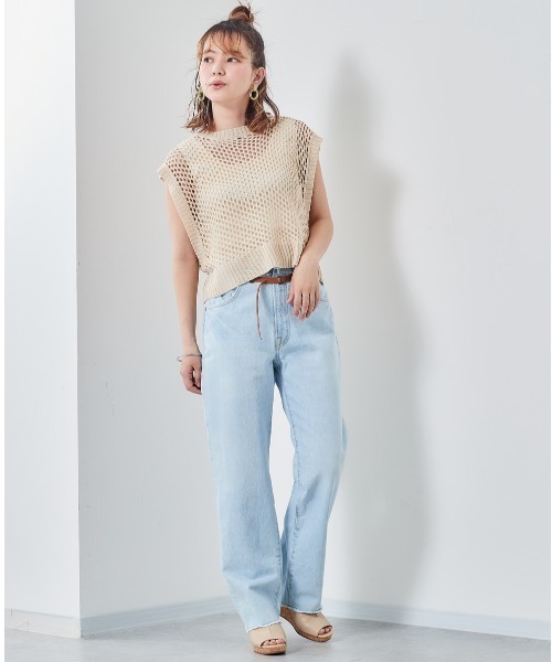 cepo（セポ）の「バックスリット　ドットメッシュニットベスト（ベスト・レディース・ブラック/ブルー/オフホワイト・M）」の10枚目の写真