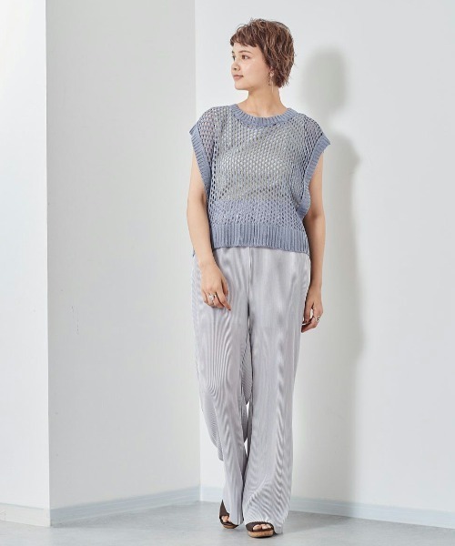 cepo（セポ）の「バックスリット　ドットメッシュニットベスト（ベスト・レディース・ブラック/ブルー/オフホワイト・M）」の19枚目の写真