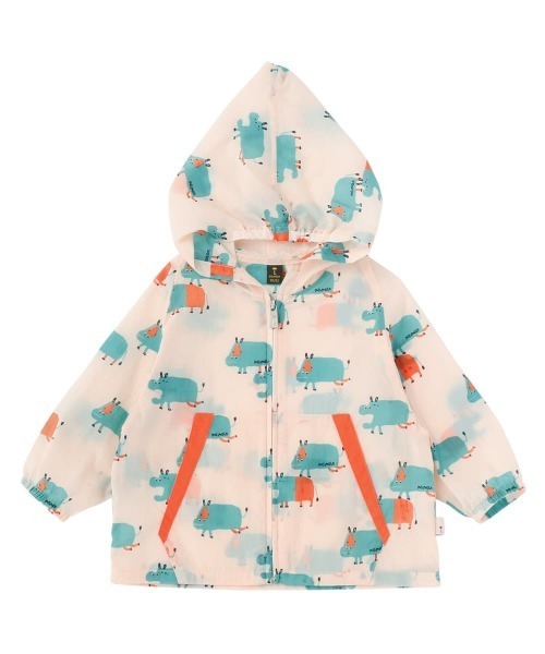 moimoln（モイモルン）の「クリップフード付ウィンドブレーカー（ナイロンジャケット・キッズ・アイボリー/ピンク系その他2・100cm/90cm/120cm/110cm/130cm）」の2枚目の写真