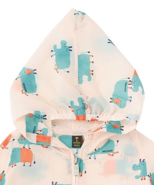 moimoln（モイモルン）の「クリップフード付ウィンドブレーカー（ナイロンジャケット・キッズ・アイボリー/ピンク系その他2・100cm/90cm/120cm/110cm/130cm）」の7枚目の写真