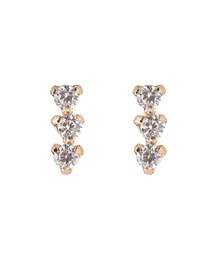 3連ジルコニアのベーシックピアス[10金]