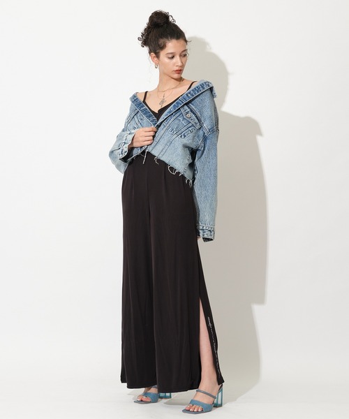 SPIRALGIRL(スパイラルガール)の「カシュクールサイドスリットオールインワン(ワンピース・レディース・ブラック/ブルー・FREE)」の7枚目の写真