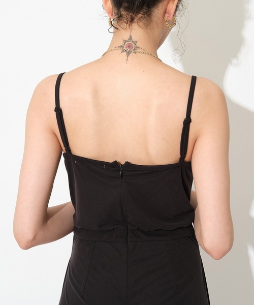 SPIRALGIRL(スパイラルガール)の「カシュクールサイドスリットオールインワン(ワンピース・レディース・ブラック/ブルー・FREE)」の3枚目の写真