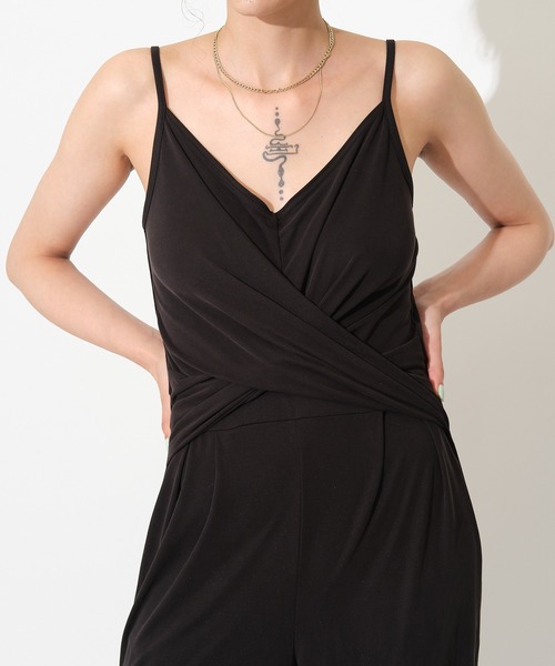 SPIRALGIRL(スパイラルガール)の「カシュクールサイドスリットオールインワン(ワンピース・レディース・ブラック/ブルー・FREE)」の5枚目の写真