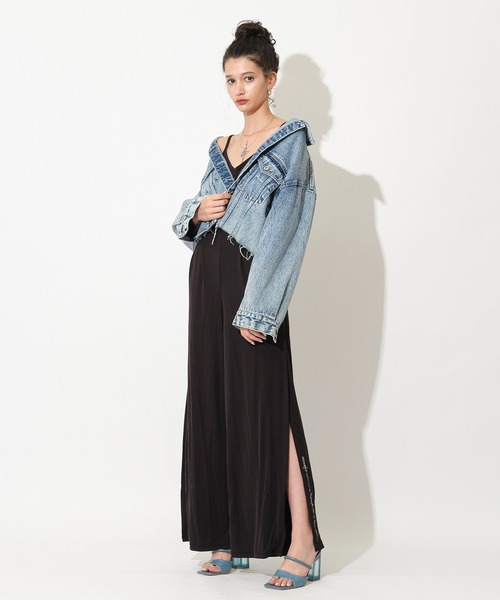 SPIRALGIRL(スパイラルガール)の「カシュクールサイドスリットオールインワン(ワンピース・レディース・ブラック/ブルー・FREE)」の6枚目の写真