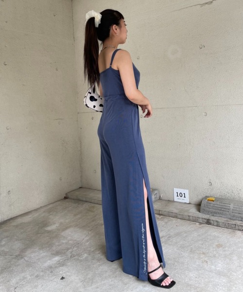 SPIRALGIRL(スパイラルガール)の「カシュクールサイドスリットオールインワン(ワンピース・レディース・ブラック/ブルー・FREE)」の9枚目の写真