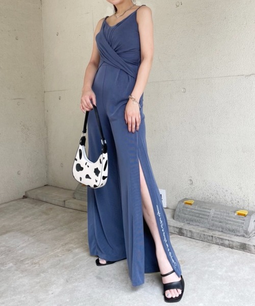 SPIRALGIRL(スパイラルガール)の「カシュクールサイドスリットオールインワン(ワンピース・レディース・ブラック/ブルー・FREE)」の15枚目の写真