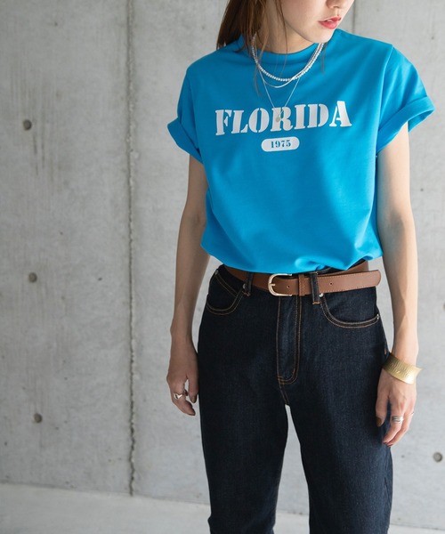 bohmal(ボマール)の「シンプルロゴカラフルTシャツ(Tシャツ/カットソー・レディース・ホワイト/ブルー/グリーン・FREE)」の3枚目の写真