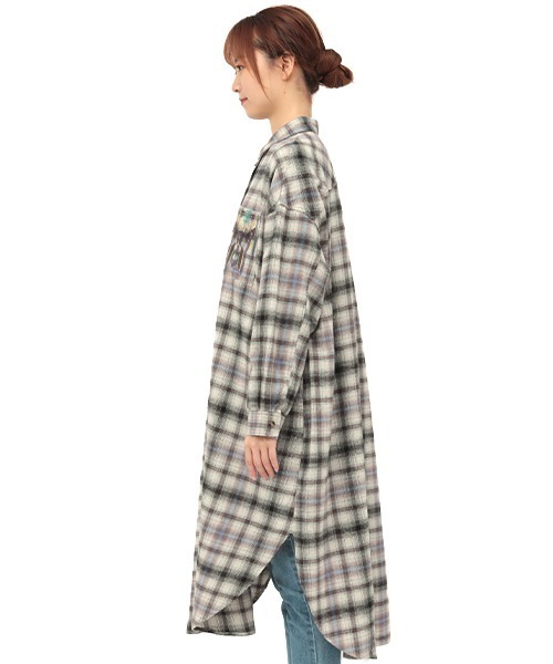 チチカカ（チチカカ）の「チェッククロス刺繍ワンピース（ワンピース・レディース・アイボリー/ブルー/ネイビー・FREE）」の14枚目の写真