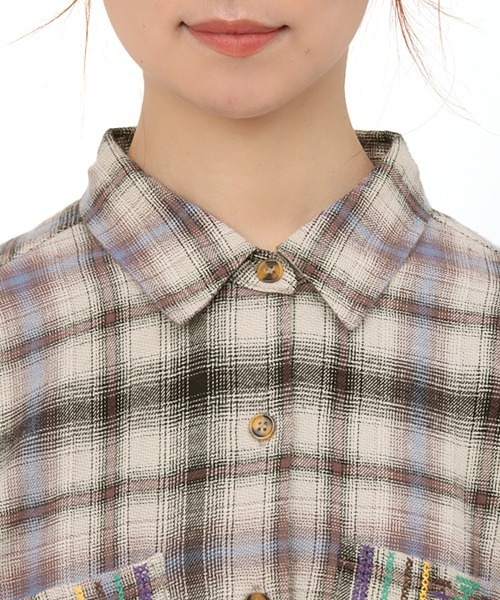 チチカカ（チチカカ）の「チェッククロス刺繍ワンピース（ワンピース・レディース・アイボリー/ブルー/ネイビー・FREE）」の16枚目の写真