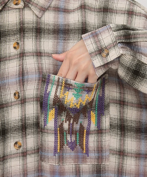 チチカカ（チチカカ）の「チェッククロス刺繍ワンピース（ワンピース・レディース・アイボリー/ブルー/ネイビー・FREE）」の17枚目の写真