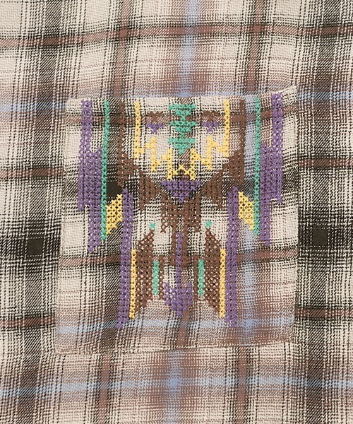 チチカカ（チチカカ）の「チェッククロス刺繍ワンピース（ワンピース・レディース・アイボリー/ブルー/ネイビー・FREE）」の20枚目の写真