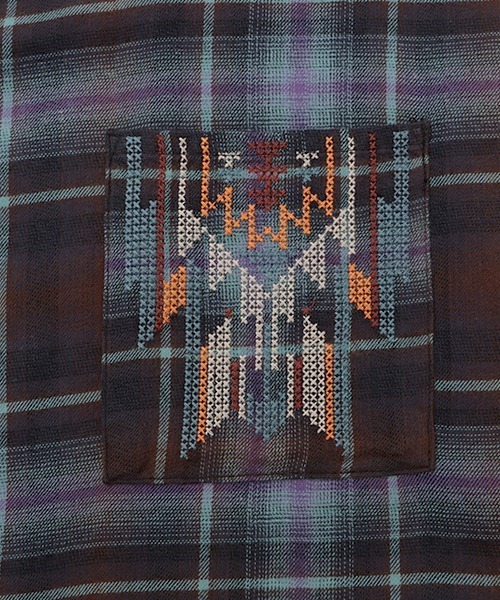 チチカカ（チチカカ）の「チェッククロス刺繍ワンピース（ワンピース・レディース・アイボリー/ブルー/ネイビー・FREE）」の22枚目の写真