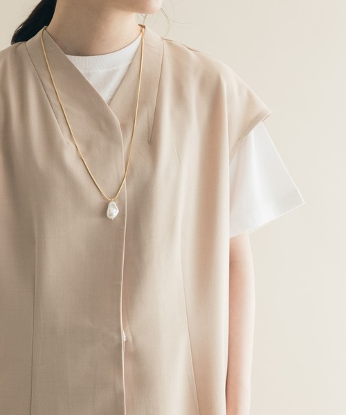 SMELLY（スメリー）の「パールポイントロングネックレス（ネックレス・レディース・ゴールド・-）」の3枚目の写真