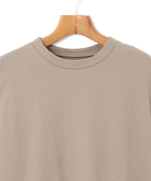 andme(アンドミー)の「コットン天竺半袖モックネックTシャツ(Tシャツ/カットソー・レディース・ブラック/オフホワイト/チャコールグレー/グレー系その他/モカ・M)」の21枚目の写真