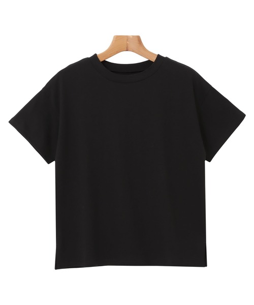 andme(アンドミー)の「コットン天竺半袖モックネックTシャツ(Tシャツ/カットソー・レディース・ブラック/オフホワイト/チャコールグレー/グレー系その他/モカ・M)」の17枚目の写真