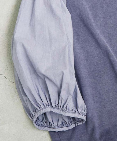 cardo fabrica(カルドファブリカ)の「クリアスピン製品染め 五分袖パフAラインワンピース(ワンピース・レディース・チャコールグレー/パープル/グレー・FREE)」の9枚目の写真