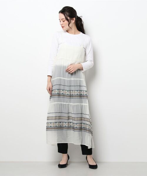 yuni（ユニ ）の「チリメンボーダージャガード ティアードキャミソール