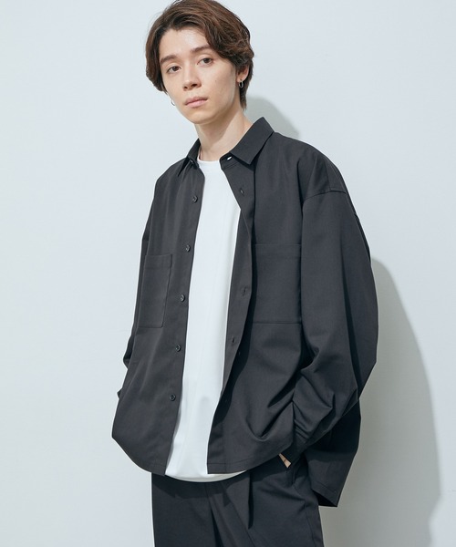 JUNRED(ジュンレッド)の「バルーンスリーブビッグシャツ(シャツ/ブラウス・メンズ・ブラック/ベージュ/ブルー・M/L)」の1枚目の写真