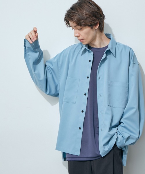 JUNRED(ジュンレッド)の「バルーンスリーブビッグシャツ(シャツ/ブラウス・メンズ・ブラック/ベージュ/ブルー・M/L)」の9枚目の写真