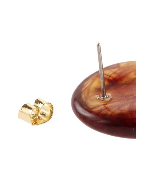 RESEXXY（リゼクシー）の「ゴールドポイントマーブルピアス（ピアス（両耳用）・レディース・ピンク/ブラウン・FREE）」の5枚目の写真