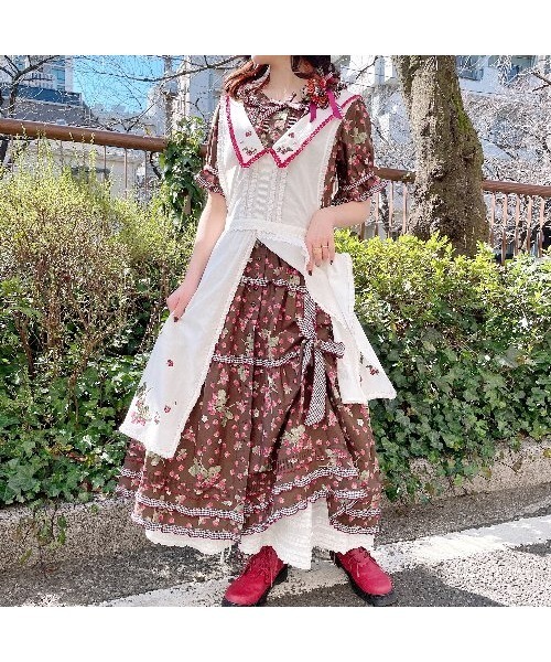PINK HOUSE（ピンクハウス）の「ラズベリー刺繍入りタブリエ