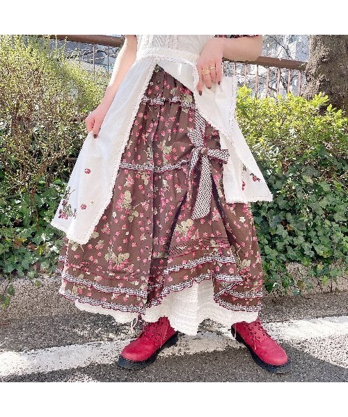 PINK HOUSE（ピンクハウス）の「ラズベリー刺繍入りタブリエ