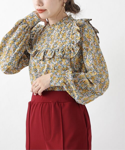 RAY CASSIN（レイカズン）の「花柄スクエアフリルブラウス（シャツ/ブラウス・レディース・パープル/イエロー/グリーン・FREE）」の11枚目の写真