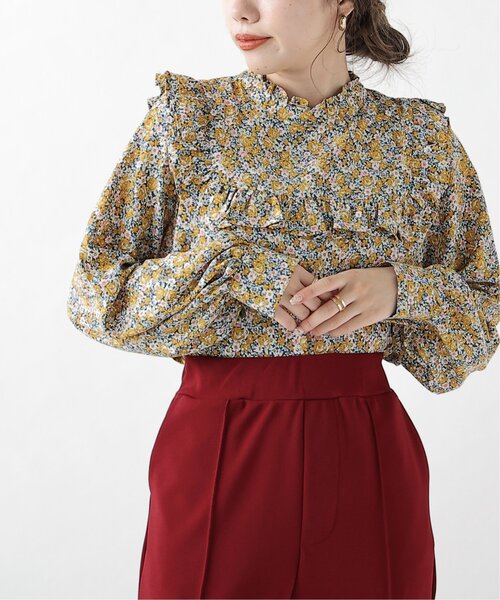 RAY CASSIN（レイカズン）の「花柄スクエアフリルブラウス（シャツ/ブラウス・レディース・パープル/イエロー/グリーン・FREE）」の20枚目の写真